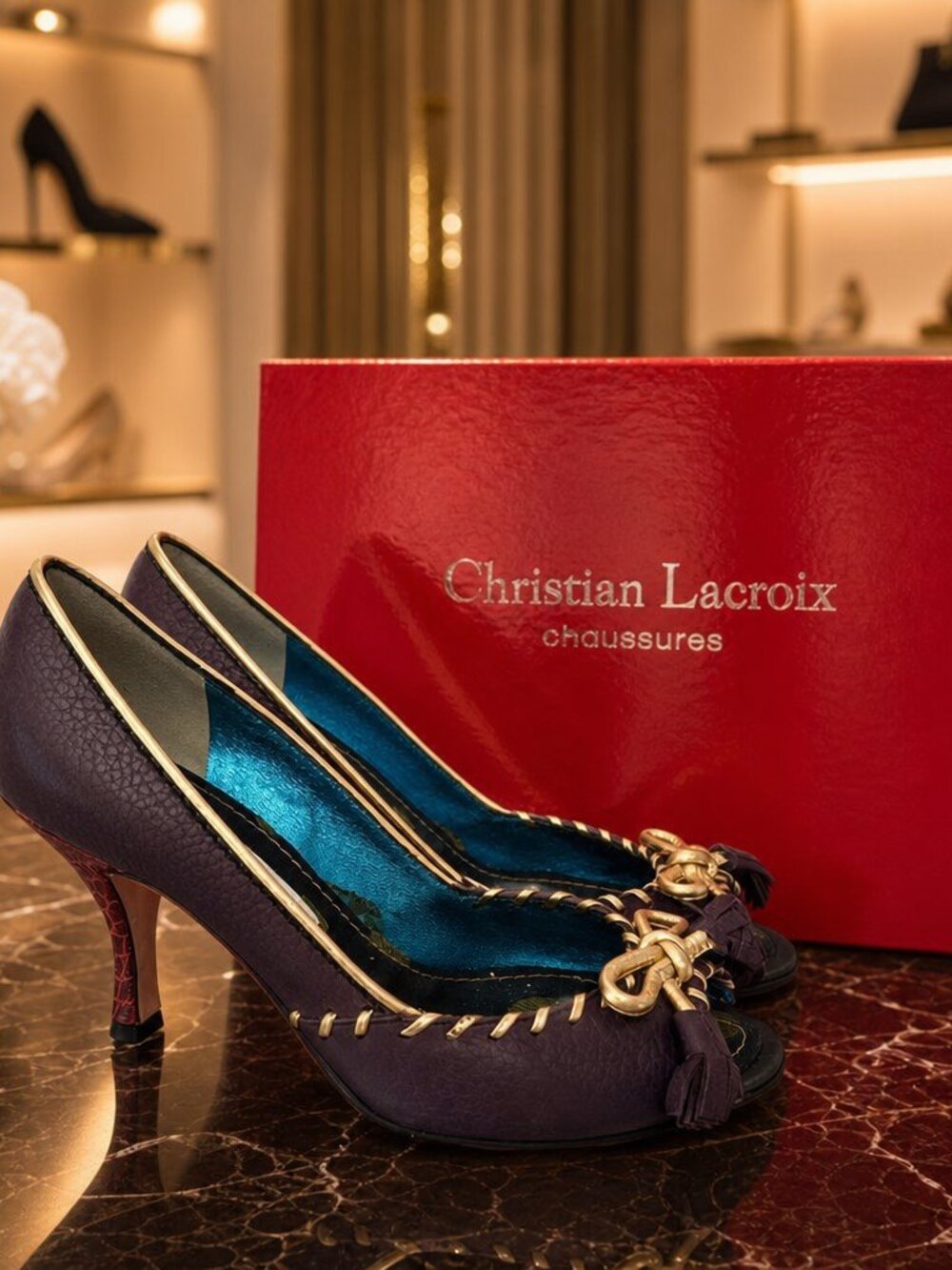Christian Lacroix Peep Toe Heels Size 36 (US 6)